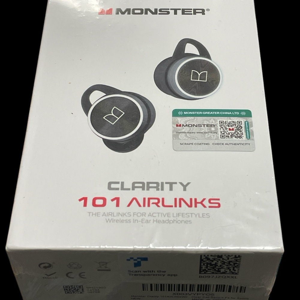 Monster Clarity 101 AirLinks Wireless Earbuds Bluetooth IPX 5 NWT
